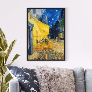 Bild van Gogh Café-Terrasse in Arles Papier Rahmen: Echtholz, furniert: Kiefer Gelb 70 x 100cm