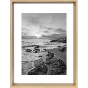 Bilderrahmen Blanc, Natur, Glas, Holzwerkstoff, rechteckig, 18x24 cm, FSC Mix, Passepartout, Bilder und Zubehör, Bilderrahmen