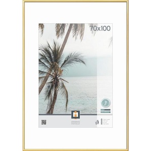 Bilderrahmen Kyoto, Gold, Kunststoff, Glas, rechteckig, 101x71 cm, Bilder und Zubehör, Bilderrahmen, Bilderrahmen Kunststoff