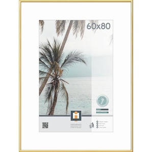 Bilderrahmen Kyoto, Gold, Kunststoff, Glas, rechteckig, 81.1x61.1 cm, Bilder und Zubehör, Bilderrahmen, Bilderrahmen Kunststoff