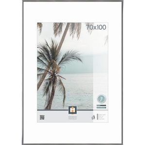 Bilderrahmen Kyoto, Silber, Kunststoff, Glas, rechteckig, 101x71 cm, Bilder und Zubehör, Bilderrahmen, Bilderrahmen Kunststoff