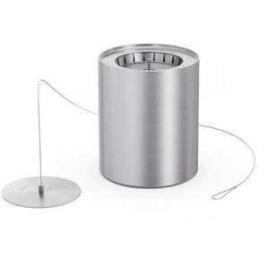 Bio-Burner mit Eco Ring und Löschdeckel höfats Edelstahl silberfarben poliert, Designer Thomas Kaiser, Christian Wassermann, 10.5 cm