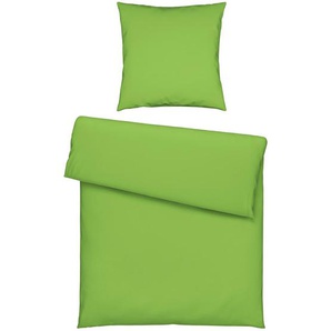 Bio:Vio Bettwäsche, Limette, Textil, Uni, 135x200 cm, Textiles Vertrauen - Oeko-Tex®, Gots, saugfähig, atmungsaktiv, Schlaftextilien, Bettwäsche,