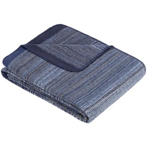 Bio:Vio Plaid, Anthrazit, Blau, Dunkelblau, Textil, Streifen, 140 cm, Grüner Punkt, Textiles Vertrauen - Oeko-Tex®, Made in Germany, DIN EN ISO 9001, Oeko-Tex® Standard 100, Kettelrand, atmungsaktiv, Wohntextilien, Decken, Plaids