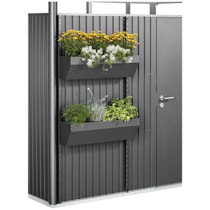 Biohort Blumenkasten , Dunkelgrau , Metall, Kunststoff , 82x188x25 cm , Qualität aus Österreich , stabil, wetterbeständig, einfache Montage , Gartenzubehör, Blumentöpfe