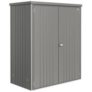 Biohort Geräteschrank , Grau , Metall , 155x182.5x83 cm , Qualität aus Österreich , Aufbewahrung & Schutzhüllen, Geräteschuppen