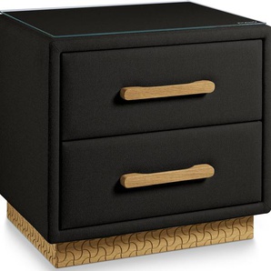 Nachtkommode BIRKENSTOCK Montevideo Sideboards Gr. B/H/T: 61 cm x 52,5 cm x 45 cm, 2, grau (schwarzgrau tbb 20) Nachtkonsolen und Nachtkommoden mit Holz-Griffen, Holzsockel