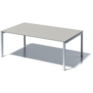 Bisley Cito Konferenztisch höhenverstellbar - 200 x 120 cm Meetingtisch XXL Schreibtisch in Ahorn - Gestell: silber