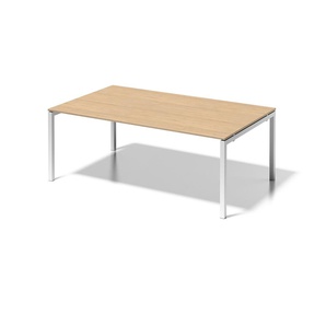 Bisley Cito Konferenztisch höhenverstellbar - 200 x 120 cm Meetingtisch XXL Schreibtisch in Ahorn - Gestell: verkehrsweiß