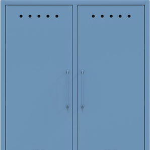 Bisley Fern Middle Sideboard aus Metall | Metallschrank im Retro-Instustrial Design in blau
