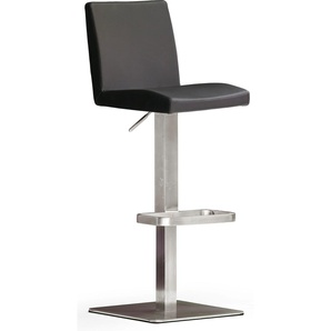 Bistrostuhl MCA FURNITURE BARBECOOL Stühle Gr. B/H/T: 40 cm x 85 cm x 52 cm, Edelstahl, schwarz (schwarz, edelstahl gebürstet) Lederstühle