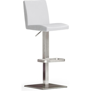 Bistrostuhl MCA FURNITURE BARBECOOL Stühle Gr. B/H/T: 40 cm x 85 cm x 52 cm, Edelstahl, weiß (weiß, edelstahl gebürstet) Bistrostühle