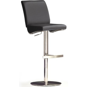 Bistrostuhl MCA FURNITURE BARBECOOL Stühle Gr. B/H/T: 40 cm x 87 cm x 50 cm, Edelstahl, schwarz (schwarz, edelstahl gebürstet) Lederstühle