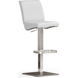 Bistrostuhl MCA FURNITURE BARBECOOL Stühle Gr. B/H/T: 40 cm x 87 cm x 50 cm, Edelstahl, weiß (weiß, edelstahl gebürstet) Bistrostühle