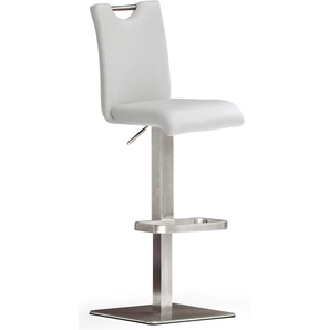 Bistrostuhl MCA FURNITURE BARBECOOL Stühle Gr. B/H/T: 40 cm x 91 cm x 50 cm, Gestell Eckig + Edelstahl, weiß (weiß, edelstahl gebürstet) Bistrostühle