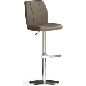 Bistrostuhl MCA FURNITURE BARBECOOL Stühle Gr. B/H/T: 41 cm x 89 cm x 52 cm, Edelstahl, braun (cappuccino, edelstahl gebürstet) Lederstühle