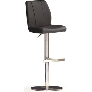 Bistrostuhl MCA FURNITURE BARBECOOL Stühle Gr. B/H/T: 41 cm x 89 cm x 52 cm, Edelstahl, schwarz (schwarz, edelstahl gebürstet) Lederstühle