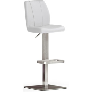 Bistrostuhl MCA FURNITURE BARBECOOL Stühle Gr. B/H/T: 41 cm x 89 cm x 52 cm, Edelstahl, weiß (weiß, edelstahl gebürstet) Bistrostühle