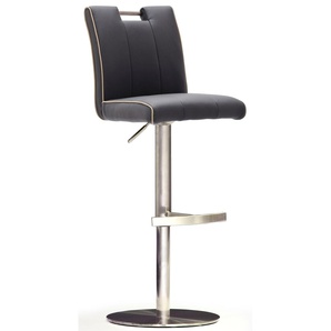Bistrostuhl MCA FURNITURE BARBECOOL Stühle Gr. B/H/T: 42 cm x 89 cm x 51 cm, Edelstahl, schwarz (schwarz, edelstahl gebürstet) Lederstühle