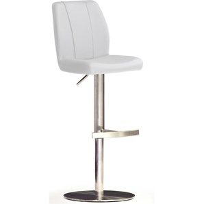 Bistrostuhl MCA FURNITURE BARBECOOL Stühle Gr. B/H/T: 42 cm x 89 cm x 52 cm, Edelstahl, weiß (weiß, edelstahl gebürstet) Bistrostühle