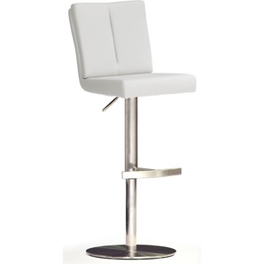 Bistrostuhl MCA FURNITURE BARBECOOL Stühle Gr. B/H/T: 42 cm x 89 cm x 53 cm, Edelstahl, weiß (weiß, edelstahl gebürstet) Bistrostühle