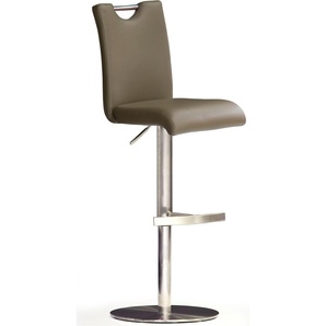 Bistrostuhl MCA FURNITURE BARBECOOL Stühle Gr. B/H/T: 42 cm x 91 cm x 50 cm, Edelstahl, braun (cappuccino, edelstahl gebürstet) Lederstühle