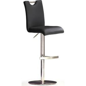 Bistrostuhl MCA FURNITURE BARBECOOL Stühle Gr. B/H/T: 42 cm x 91 cm x 50 cm, Edelstahl, schwarz (schwarz, edelstahl gebürstet) Lederstühle