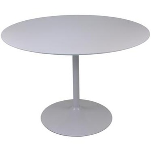 Bistrotisch rund, weiß Ø 110 cm, MDF Tischplatte weiß hochglanz lackiert, Gestell Metall