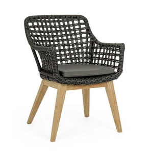 Bizzotto Sessel Madison nera - Teak/Alu/Geflecht