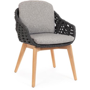 Bizzotto Tamires Stuhl Aluminium/Teak Anthrazit