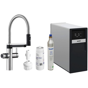 Blanco Elektrischer Wasserhahn drink.soda, Hochdruck-Anschluss, für gefiltertes, gekühltes und sprudelndes Wasser, Set, 6-tlg.