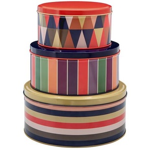 Blechdosen Klara Weißblech bunt mehrfarbig, Designer Remember, 7.3/8.1/9 cm