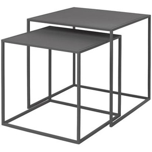 Blomus Beistelltischset, Anthrazit, Metall, 2-teilig, quadratisch, 40x40x40 cm, Wohnzimmer, Wohnzimmertische, Satztische