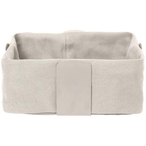Blomus Brotkorb Desa, Beige, Metall, Textil, quadratisch, 26x10x26 cm, Küchenzubehör, Brotkästen & -Körbe