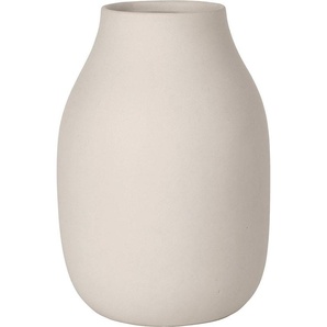 Dekovase BLOMUS COLORA Vasen Gr. B/H/T: 14 cm x 20 cm x 14 cm Ø 14 cm, beige (creme (moonbeam)) Deko-Vase Blumenvasen Vasen