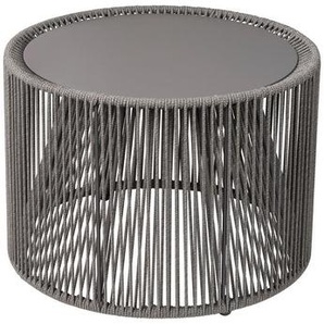 Blomus Gartenbeistelltisch Rope, Dunkelgrau, Metall, rund, 35 cm, wetterbeständig, Gartenmöbel, Gartentische, Beistelltische outdoor