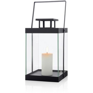 Blomus Laterne Finca, Schwarz, Metall, rechteckig, 20.5x46x21 cm, Glaseinsatz, Dekoration, Windlichter & Laternen, Laternen