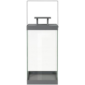 Blomus Laterne , Grau , Metall, Glas , quadratisch , 20.5x46x21 cm , Dekoration, Windlichter & Kerzenhalter, Laternen