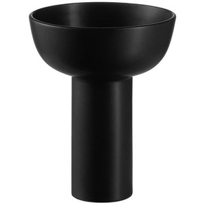 Blomus Vase, Schwarz, Keramik, rund, 21.0 cm, zum Stellen, auch für frische Blumen geeignet, Dekoration, Vasen, Keramikvasen