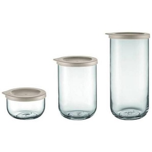 Blomus Vorratsgläserset Nomad, Hellgrau, Glas, 3-teilig, Küchenzubehör, Vorratsbehälter, Vorratsgläser