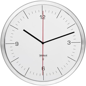 Blomus Wanduhr Crono , Silber, Weiß , Metall, Kunststoff , 30.4x4.2x30.4 cm , Dekoration, Uhren, Wanduhren