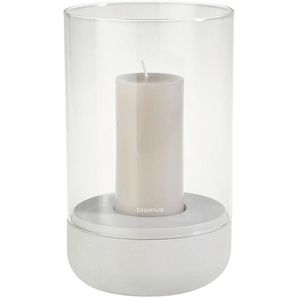 Blomus Windlicht Calma, Grau, Stein, Glas, 20 cm, Glaseinsatz, Dekoration, Windlichter & Laternen, Windlichter