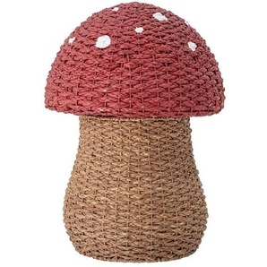 Bloomingville Mini - Corintha Basket wLid - Red - Seagrass