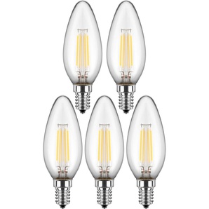 BLULAXA LED-Filament-Lampe, C35, EEK: F, E14, 4,5 W, 470 lm, 2700 K, 5 Stück 49247