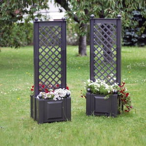 Blumenkübel aus Kunststoff mit Spalier