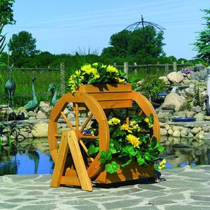 Blumenrad Blumendeko imprägniertes Kiefernholz Gartendekoration Promadino Holz