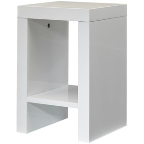 Beistelltisch - weiß - Materialmix - 25 cm - 40 cm - 25 cm | Möbel Kraft