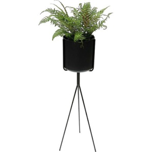 Blumenständer mit Topf Metall Schwarz 80 cm Blumenhocker 96022 Blumensäule Modern Pflanzenständer Pflanzenhocker - Dandibo