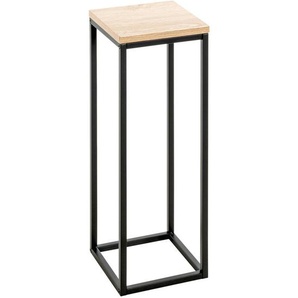 Blumenständer, Schwarz, Eiche, Metall, Holzwerkstoff, 19x54x19 cm, Wohnzimmer, Wohnzimmertische, Blumenständer