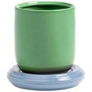 Blumentopf Churros keramik grün / Ø 14.5 x H 15 cm - Steinzeug - & klevering - Grün